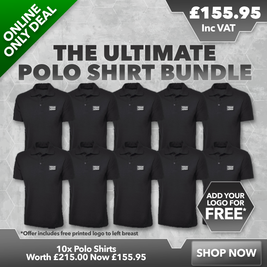 10 x Polo Shirts WITH FREE LOGO